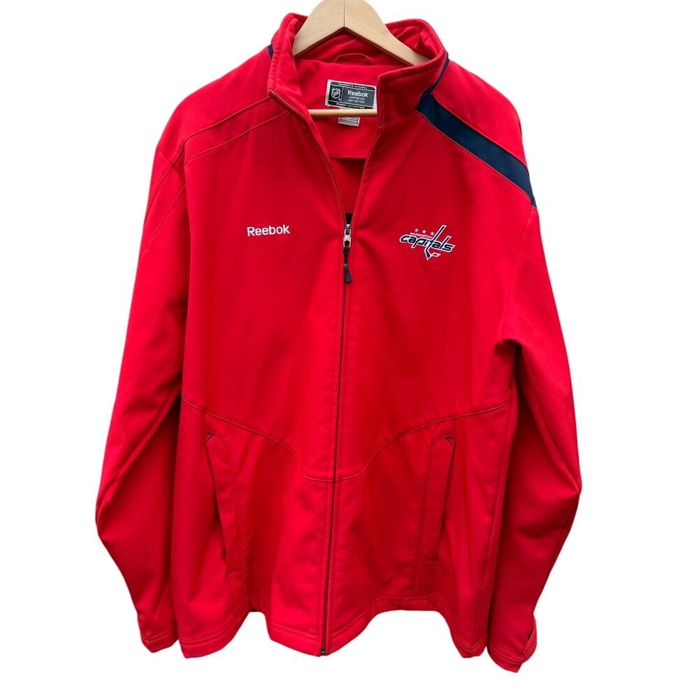 Washington Capitals NFL hockey red Reebok shell Jacket Size Large